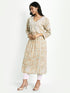 Hand embroidery Chikankari V Neck Anarkali Dress | Long Kurti in Cotton For Women